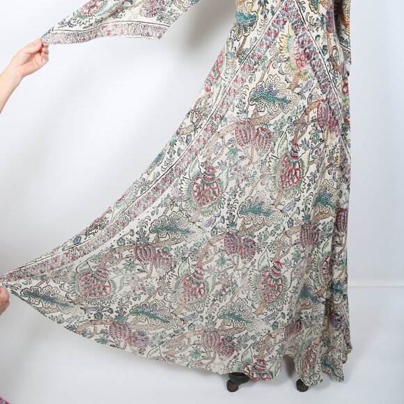 Vintage Caftan Floral Maxi Dress  Boho Hippie Bohemian - Picture 3 of 7